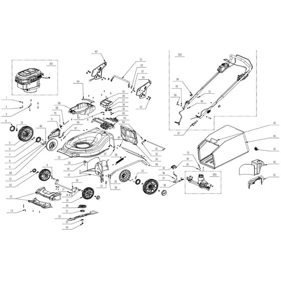 EGO LM2010E-SP - Lawnmower (Jan 2022) Main Assy Diagram