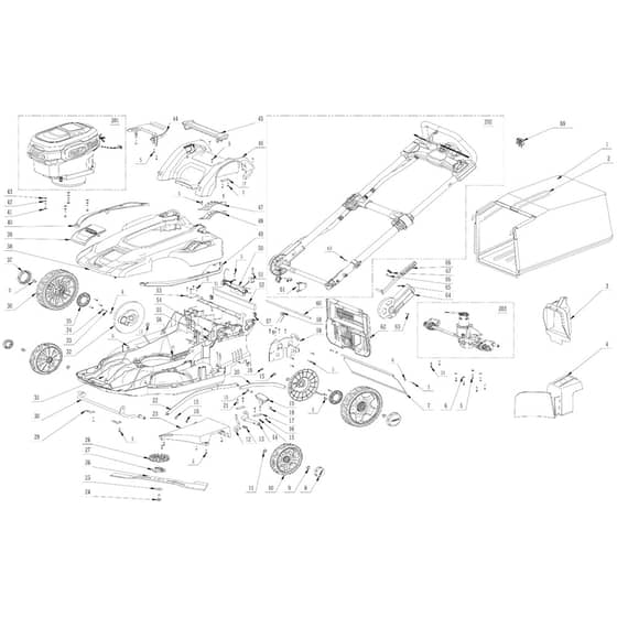 EGO LM2100E-SP - Lawnmower (Jan 2022) Main Assy Diagram