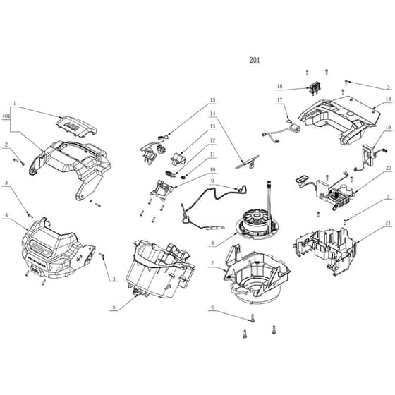 EGO LM2130E-SP - Lawnmower (Jan 2022) Power Unit Diagram