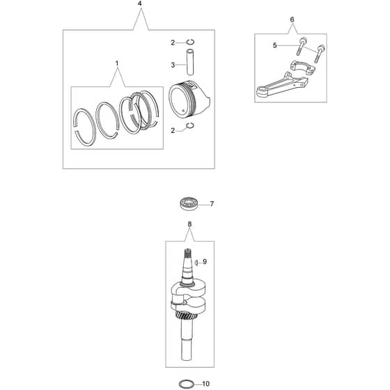 LR 44 PK COMFORT PLUS (K600) - 2018 - Efco Rotary Mower Crankshaft and piston Diagram