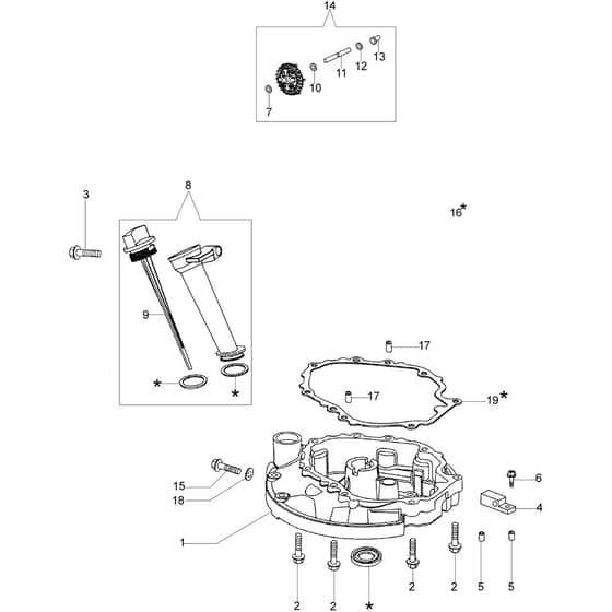 LR 44 PK (K40) -  - Efco Rotary Mower Crankase cover Diagram
