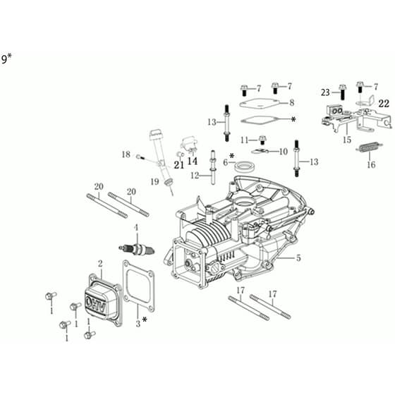 LR 44 PK (K 605) EURO 5 -  - Efco Rotary Mower Crankcase Diagram