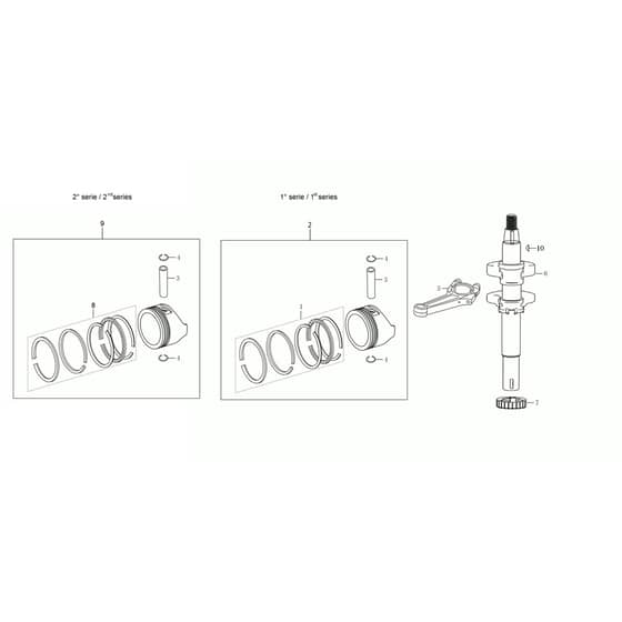 LR 44 PK (K 605) EURO 5 -  - Efco Rotary Mower Shaft + piston Diagram