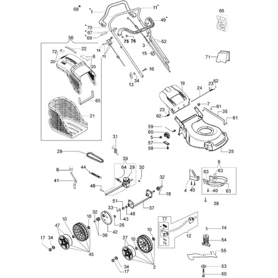 LR 44 TK COMFORT PLUS (K500) -  - Efco Rotary Mower Illustrated parts list Diagram