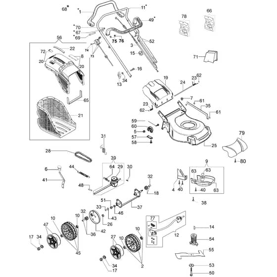 LR 44 TK COMFORT PLUS (K600) - 2018 - Efco Rotary Mower Complete illustrated parts list Diagram