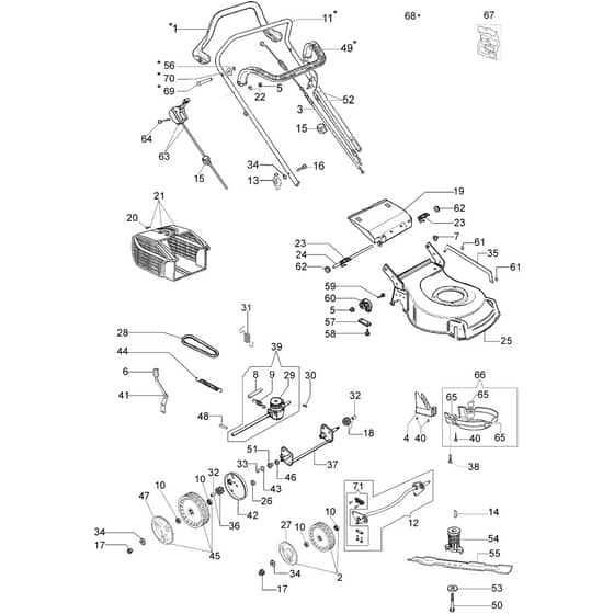 LR 44 TK (K500) -  - Efco Rotary Mower Essential complete illustrated part list (From January 2012) Diagram