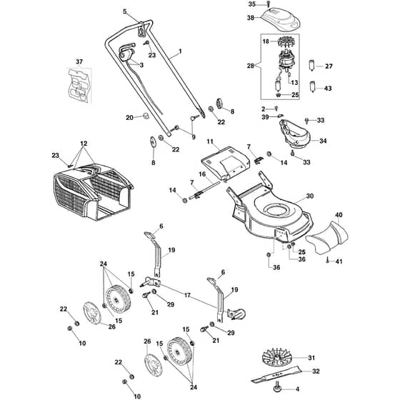 LR 48 - 2018 - Efco Rotary Mower Complete illustrated parts list Diagram
