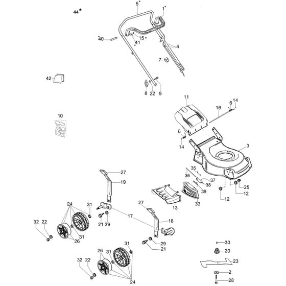 LR 48 PK COMFORT SD (K600 AUTOCHOCKE) -  - Efco Rotary Mower Complete illustrated parts list Diagram