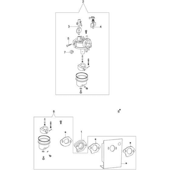 LR 48 PK (K40) -  - Efco Rotary Mower Carburettor Diagram