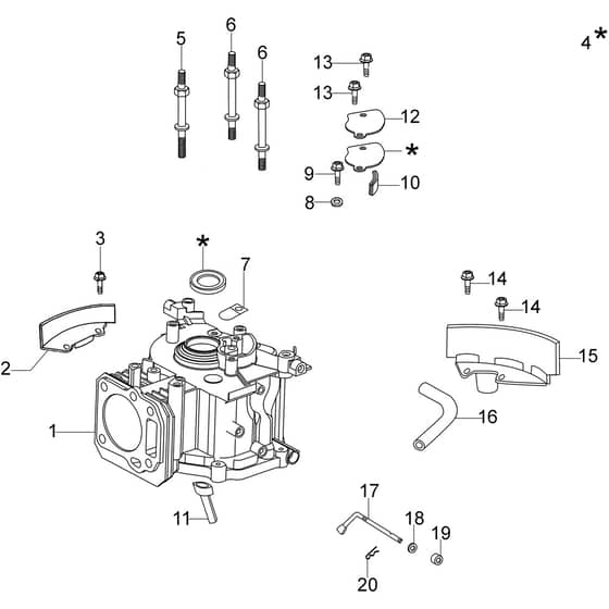 LR 48 PK (K40) -  - Efco Rotary Mower Cylinder and crankase Diagram