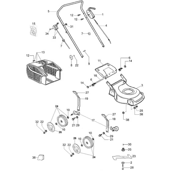 LR 48 PK (K500) -  - Efco Rotary Mower Essential complete illustrated part list (From January 2012) Diagram