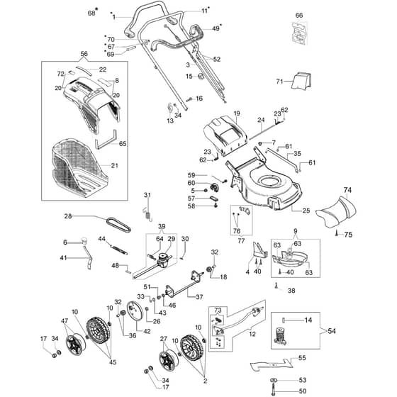 LR 48 TBQ - 2018 - Efco Rotary Mower Complete illustrated parts list Diagram
