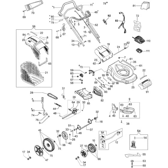 LR 48 TBXE PLUS 4 -  - Efco Rotary Mower 2018 Complete illustrated parts list Diagram