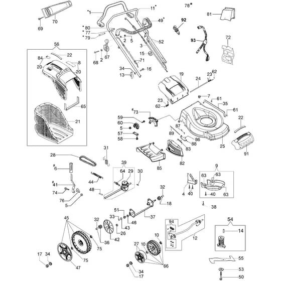 LR 48 TBXE PLUS 4 -  - Efco Rotary Mower Complete illustrated parts list Diagram