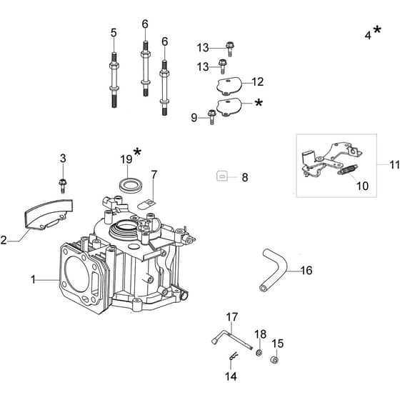 LR 48 TK COMFORT PLUS (K600) - 2018 - Efco Rotary Mower Cylinder and crankase Diagram