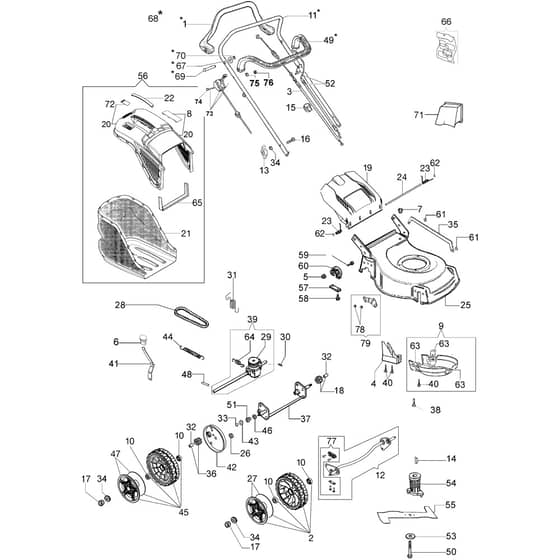 LR 48 TK COMFORT PLUS (K600) -  - Efco Rotary Mower Illustrated parts list Diagram