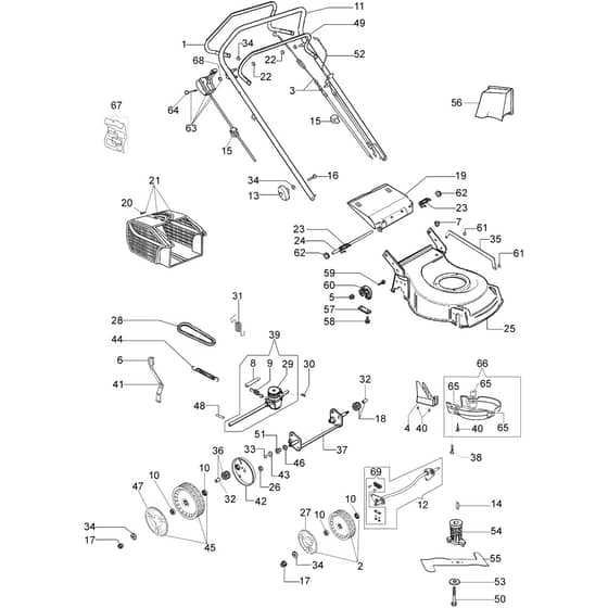 LR 48 TK ESSENTIAL (K600 AUTOCKOKE) -  - Efco Rotary Mower Essential complete illustrated part list (From January 2012) Diagram