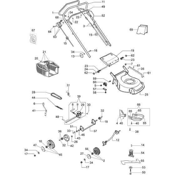 LR 48 TK (K600) -  - Efco Rotary Mower Illustrated parts list Diagram