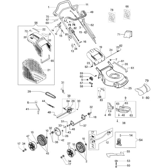LR 48 TKE PLUS (K655LI) EURO 5 -  - Efco Rotary Mower Complete illustrated parts list Diagram