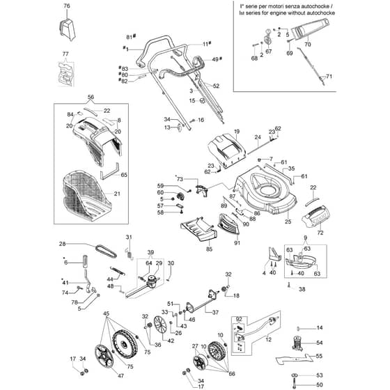 LR 53 THX -  - Efco Rotary Mower Illustrated parts list Diagram