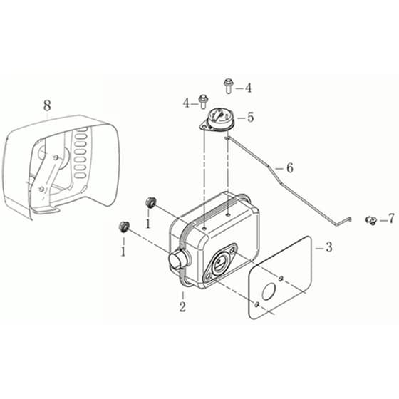 LR 53 TK ALL ROAD EXA 4 (K805) -  - Efco Rotary Mower Muffler Diagram