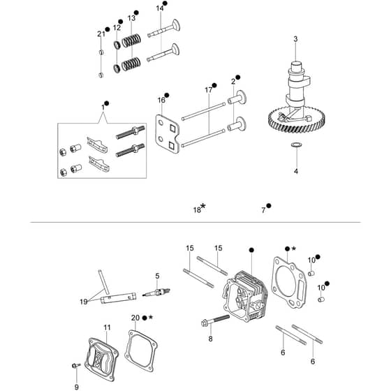 LR 53 TK ALLROAD EXA 4 (K800) -  - Efco Rotary Mower Cylinder head and valve Diagram