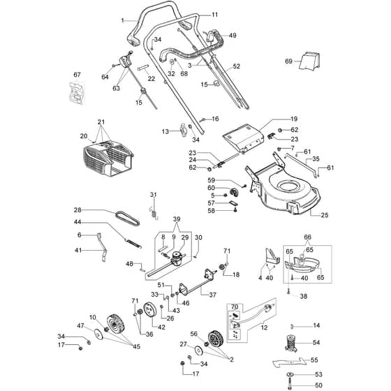 LR 53 TK COMFORT (K650) -  - Efco Rotary Mower Illustrated parts list Diagram
