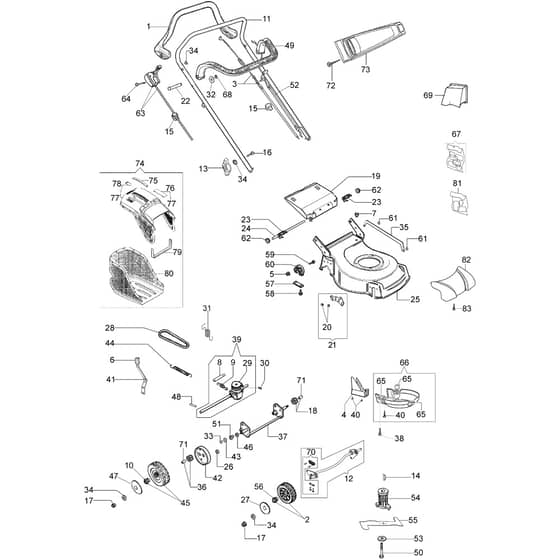 LR 53 TK COMFORT PLUS (K650) - 2018 - Efco Rotary Mower Complete illustrated parts list Diagram