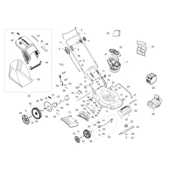 LRI 48 P -  - Efco Rotary Mower Complete illustrated parts list Diagram