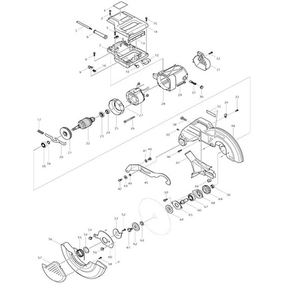 Makita LS1221 - Compound Miter Saw 305mm - Power Tool 01 Diagram