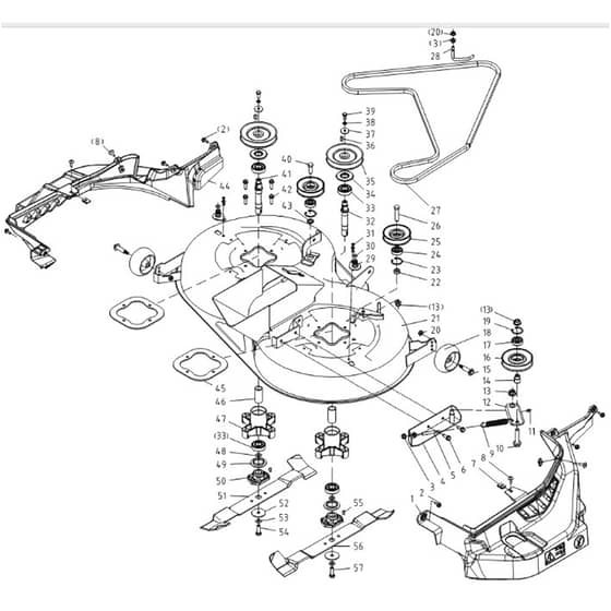 Cobra LT102HR2L - Tractor Jan 2024 from build 2312- only Cutting Deck Diagram