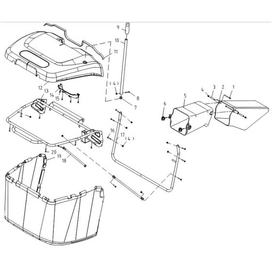 Cobra LT102HR2L - Tractor Jan 2024 from build 2312- only Grass Catcher Diagram