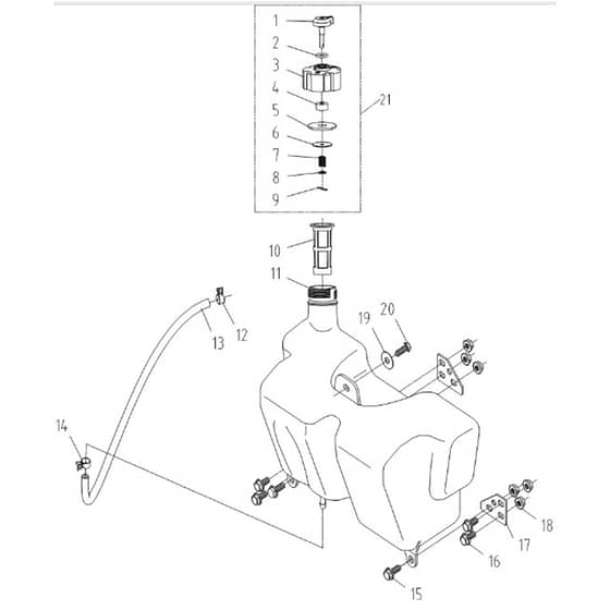 Cobra LT102HRL 2023 - Tractor Apr 2023 Fuel Tank Assy Diagram