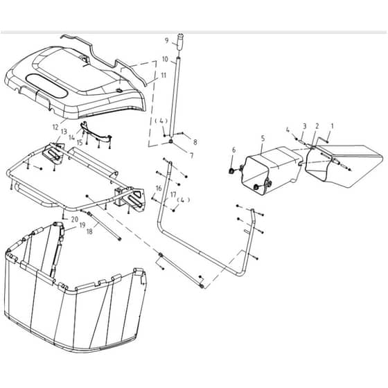 Cobra LT102HRL 2024 - Tractor Jan 2024 from build 2312- only Grass Catcher Diagram