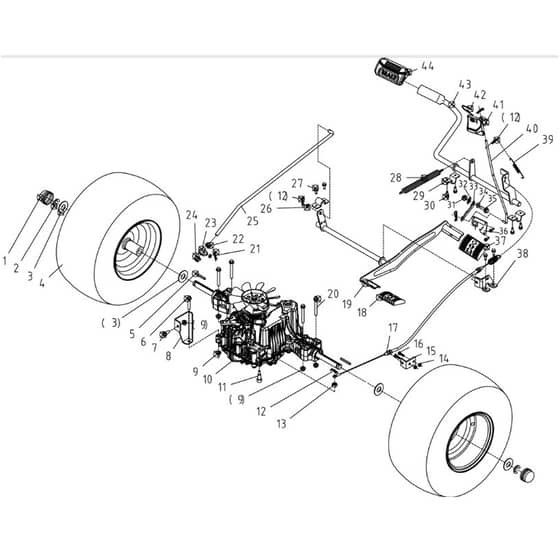 Cobra LT102HRL 2024 - Tractor Jan 2024 from build 2312- only Hydraulic Axle Shift Brake Diagram