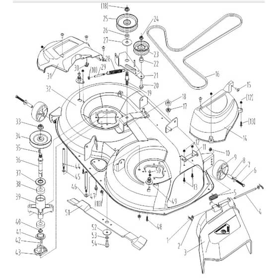 Cobra LT108HSL 2023 - Tractor Apr 2023 Cutting Deck Diagram