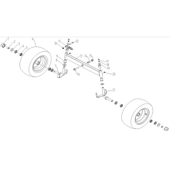 Cobra LT108HSL 2023 - Tractor Apr 2023 Front Axle Diagram