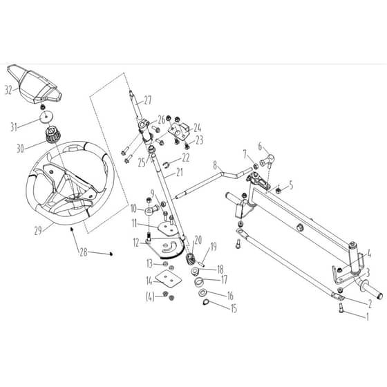Cobra LT108HSL 2023 - Tractor Apr 2023 Steering Diagram