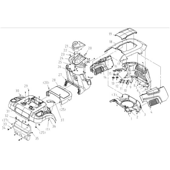 Cobra LT108HSL 2024 - Tractor Jan 2024 from build 2312- only Cover Assy Diagram