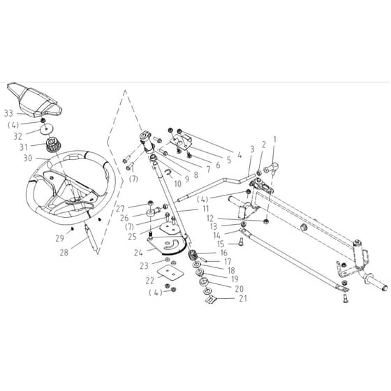 Cobra LT108HSL 2024 - Tractor Jan 2024 from build 2312- only Steering Diagram