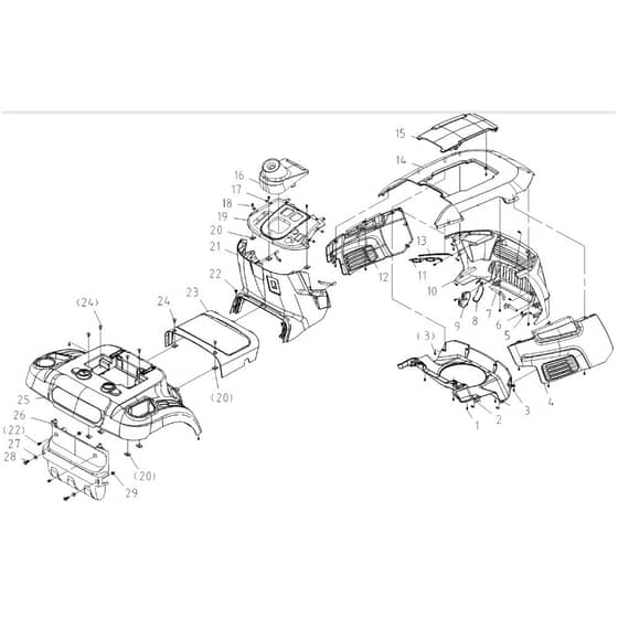 Cobra LT108MSL 2023 - Tractor Apr 2023 Cover Assy Diagram