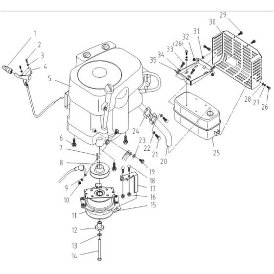 Cobra LT108MSL 2023 - Tractor Apr 2023 Engine Diagram