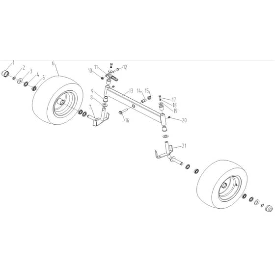 Cobra LT108MSL 2023 - Tractor Apr 2023 Front Axle Diagram