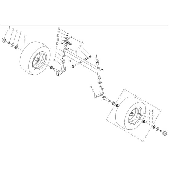 Cobra LT108MSL 2024 - Tractor Jan 2024 from build 2312- only Front Axle Diagram