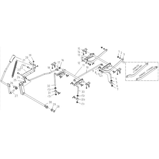 Cobra LT108MSL 2024 - Tractor Jan 2024 from build 2312- only Hanging Side Discharge Diagram