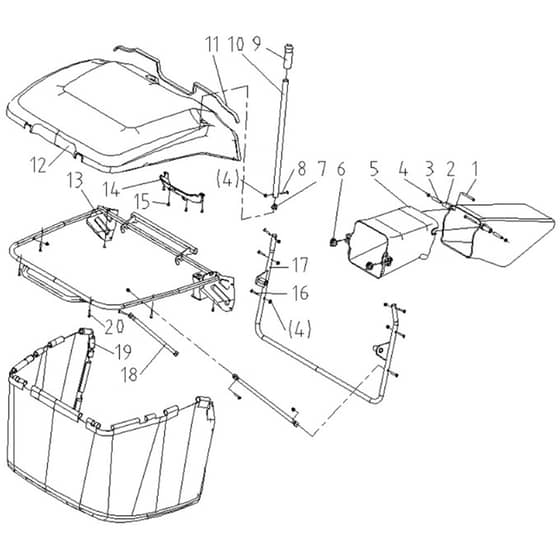 Cobra LT112HR2L - Tractor Jan 2025 Grass Catcher Diagram