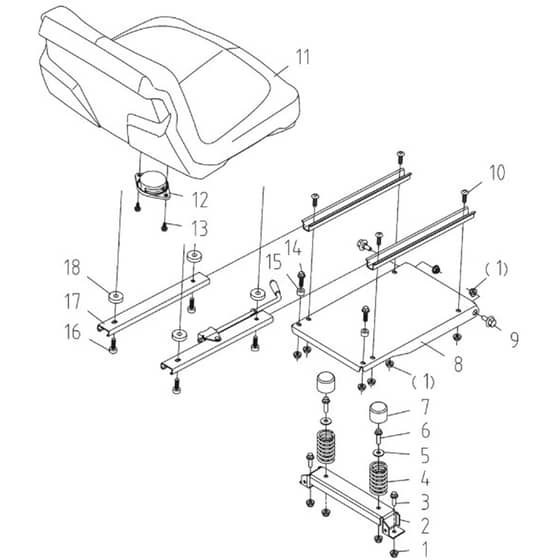 Cobra LT112HR2L - Tractor Jan 2025 Seat Diagram