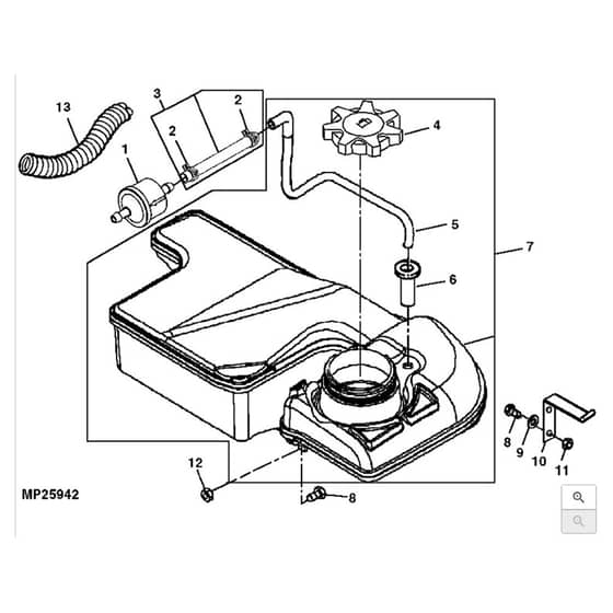 John Deere LT170 - PC9073 - Fuel Tank - ST605683