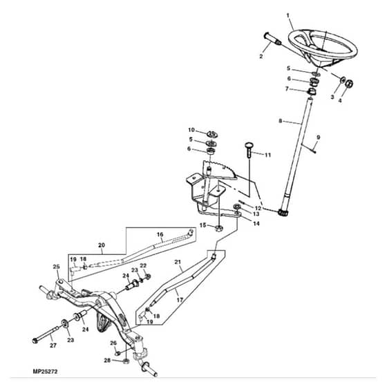 John Deere LT170 - PC9073 - Steering Wheel - ST605698