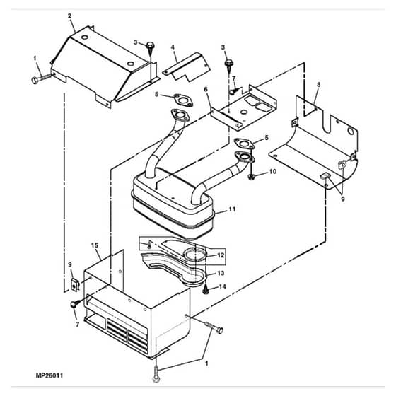 John Deere LT190 - PC9332 - Muffler - ST594516